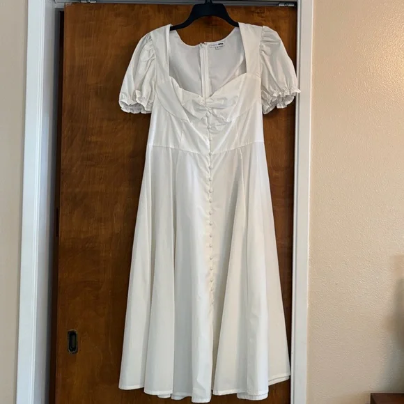 Fashion Nova | Dresses | Fashion Nova White Puff Sleeve Dress | Poshmark